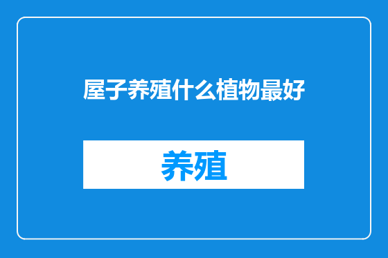 屋子养殖什么植物最好