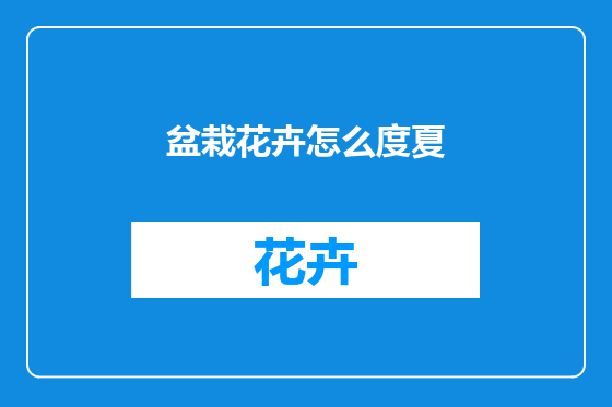 盆栽花卉怎么度夏