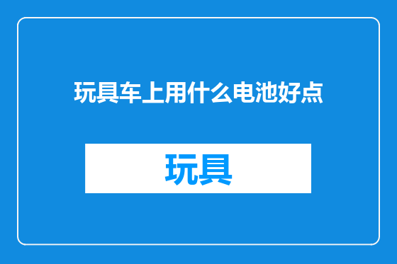 玩具车上用什么电池好点