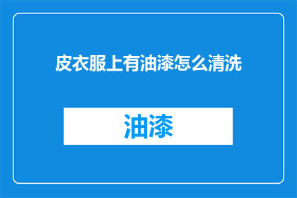 皮衣服上有油漆怎么清洗