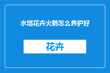水培花卉火鹤怎么养护好(如何精心养护水培花卉火鹤？)